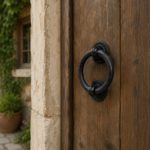 Plain Ring Door Knocker 95MM Black Antique Cast Iron with Fixings - Image 2