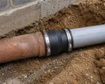 4" Clay to 4" Plastic Flexi Coupler - Image 2