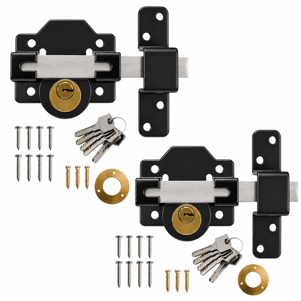 14c75d8b-3215-42a9-8148-adb085161cd5 (1) Garden Garage 50mm 70mm Rim Long Throw Gate Lock Door Locking Both Sides 5 Keys - Image 1