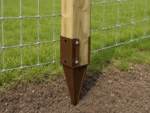 Fence Post Spike Support Holders Drive Down Brown Galvanised Stakes Garden Gate - Image 2