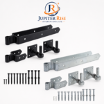 Door Hinges Set Heavy Duty 18" 24" Double Strap Adjustable with Hooks on Plates