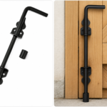 Gate Garage Drop Bolt Cane Type Heavy Duty Shed Stable Black 12" With Fixings