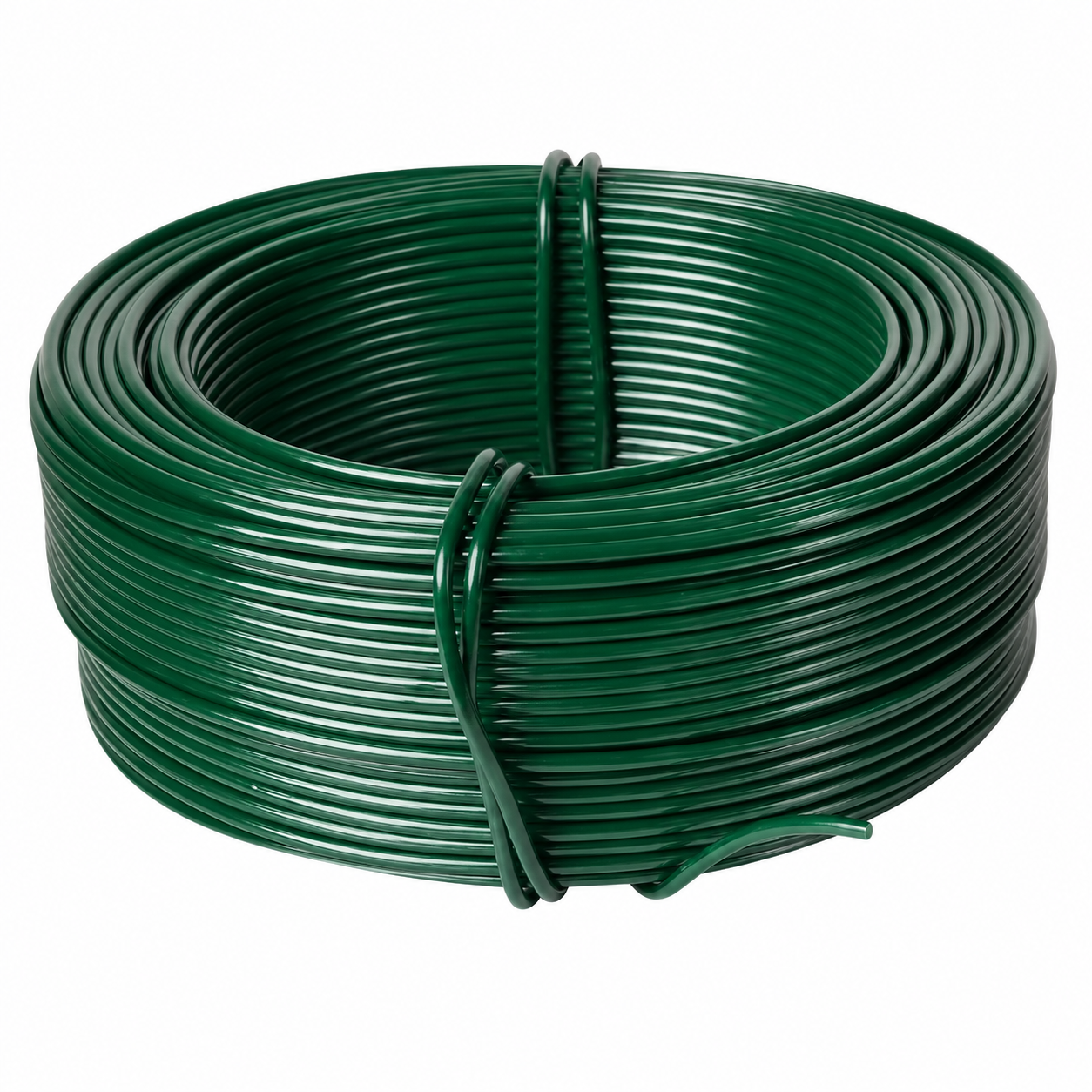 7e1ce0b5-d770-4eed-96ca-44ed4d622c37 Galvanised Tension Line Wire Green PVC Coated 30m Garden Fencing Mesh Netting - Image 1
