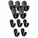 5 Pack Cast Iron Hooks Vintage Single Robe Hook Black Antique Rustic Old Retro
