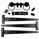Side Gate Fixing Kit Ring Latch Brenton Bolt Tee Hinge 16" (3) Garden Gate Black