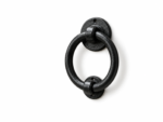 Plain Ring Door Knocker 9.5 cm Black Antique Cast Iron with Fixings
