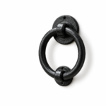 Plain Ring Door Knocker 9.5 cm Black Antique Cast Iron with Fixings