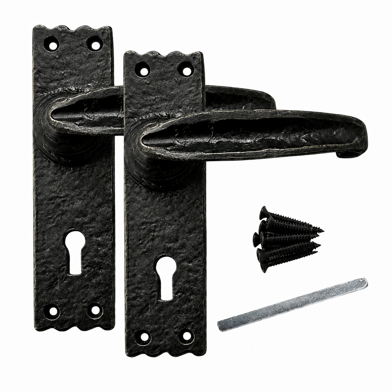 ChatGPT Image Aug 1, 2026, 10_35_26 PM Black Antique Classic Isabella Lever Lock / Latch Door Handle Set with Fixings - Image 1