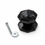 Black Antique Octagonal Cast Iron Centre Door Knob