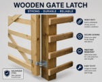 Field Gate Adjustable Hinge Set 12" 18" 24" Hook to Drive Bolt Galvanised Black - Image 4