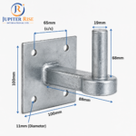Heavy Duty Hook on Plates Gate Pins 19mm Square Plates 4"x4" Adjustable / Fixed - Image 3