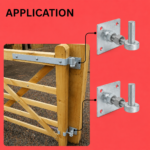Heavy Duty Hook on Plates Gate Pins 19mm Square Plates 4" x 4" Adjustable Fixed - Image 4