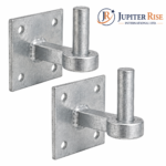 Heavy Duty Hook on Plates Gate Pins 19mm Square Plates 4"x4" Adjustable / Fixed