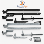 Field Gate Double Strap Hinge Set 12" 18" 24" Hook to Drive Bolt Galv. Black