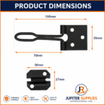 Wire Hasp & Staple 75mm and 100mm perfect for locking sheds, Hutches and gates - Image 2