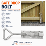 Bow Handle Drop Down Bolt For Shed Garage Barn Stable Door Large Gate Latch - Image 4