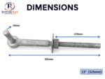 Galvanised Field Gate Hook to Bolts X2 8" - 18" (Welded Washer Hinge Hanger) - Image 3