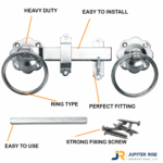 Plain Cranked Ring Gate Latch Set 6” 150mm Heavy Duty For Door Garden Shed Gate - Image 4