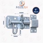 Heavy Duty 1A Brenton Padbolt 4" 6" 8" With Elongated Keep Galvanised For Garden - Image 4