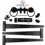 Side Gate Fixing Kit Ring Latch Brenton Bolt Tee Hinge 18" (3) Garden Gate Black