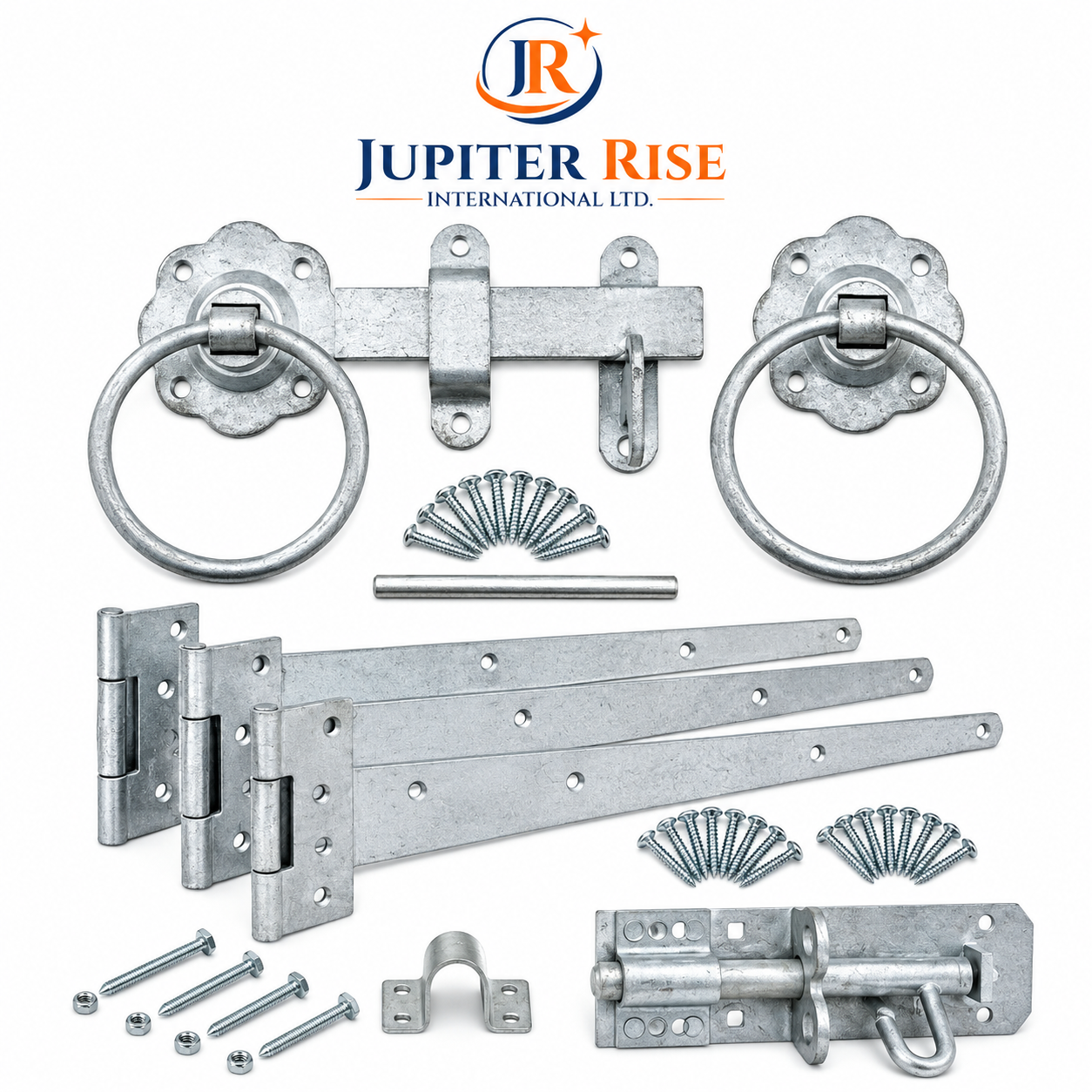 ChatGPT Image Aug 16, 2026, 05_47_29 AM Side Gate Fixing Kit Ring Latch Brenton Bolt Tee Hinge 18" (3) Garden Gate Galv - Image 1