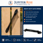 Ornamental Heavy Duty Gate Spring Auto Closer Adjustable Tension 8" & 10" Black - Image 2