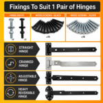 Bolt and Screws For Hook and Band Black Zinc Plated For Secure Gate and Doors - Image 3