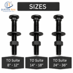 Bolt and Screws For Hook and Band Black Zinc Plated For Secure Gate and Doors - Image 4