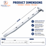 Casement Stays Window Fastener Satin Anodised Aluminium 8" 10" with Fixings - Image 4