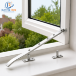 Casement Stays Window Fastener Satin Anodised Aluminium 8" 10" with Fixings - Image 2