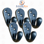 5 Pack Cast Iron Hooks Vintage Single Robe Hook Black Antique Rustic Old Retro