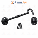 Black Cabin Hook And Eye Iron Door Heavy Duty Shed Gate 150mm- 6" Inch - Image 2
