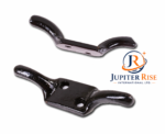 Cleat Hook Iron Black Pulley Line Rope Hook Curtain Tieback 3" (75mm) Pack of 5