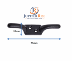 Cleat Hook Iron Black Pulley Line Rope Hook Curtain Tieback 3" (75mm) Pack of 5 - Image 2