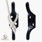 Cleat Hook Iron Black Pulley Line Rope Hook Curtain Tieback 3" (75mm) Pack of 5 - Image 4