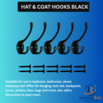 Coat Hooks Wall Mounted Vintage Black Antique For Coats Hats Bag Towels - Image 3