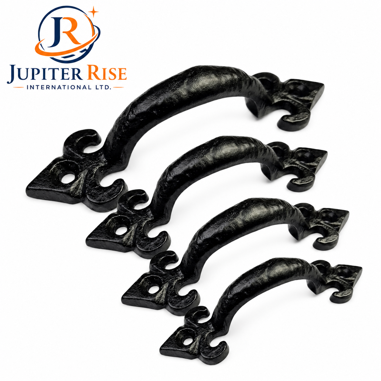 ChatGPT Image Aug 9, 2026, 06_13_55 AM Black Antique Cast Iron Ornate Fleur-de-Lys Pull Handle for Door Gate Shed - Image 1