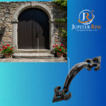 Black Antique Cast Iron Door Pull Handles 7" 175mm Heavy Fleur de Lys Ornate - Image 4