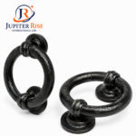 Plain Ring Door Knocker 95MM Black Antique Cast Iron with Fixings