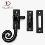 Black Antique Curly Tail Window Fastener 60mm x 25mm Curly End Casement