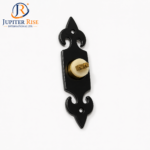 Door Bell Push Fleur De Lys Design Black Antique 120 mm x 30 mm with Fixings - Image 3