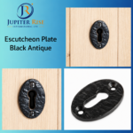 Escutcheon Key Hole Plate W34mm x H52mm Black to Suit Rim Knob Set - Pack of 2 - Image 3