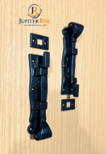 Black Antique Cast Iron Ornate Tudor Cranked & Straight Door Bolt - Image 2