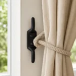 Cleat Hook Iron Black Pulley Line Rope Hook Curtain Tieback 3" (75mm) Pack of 5 - Image 2