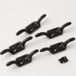 Cleat Hook Iron Black Pulley Line Rope Hook Curtain Tieback 3" (75mm) Pack of 5