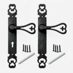 Black Antique Cast Iron Designer Tudor Lever Lock or Latch Door Handle