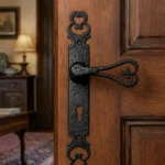 Black Antique Cast Iron Designer Tudor Lever Lock or Latch Door Handle - Image 2