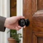 Black Antique Octagonal Cast Iron Centre Door Knob - Image 2