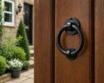 Plain Ring Door Knocker 9.5 cm Black Antique Cast Iron with Fixings - Image 2