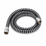 Chromed Plastic Flexible 1,5m Bathroom Shower Hose 1/2" x 1/2" with Gaskets